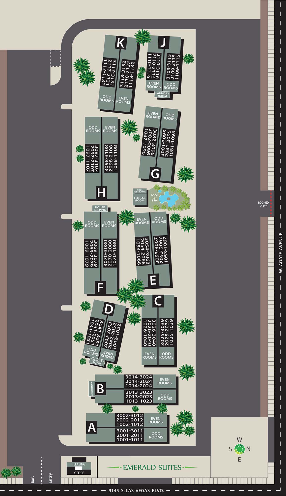 Emerald Suites South Las Vegas Boulevard | Extended Stay Rentals in Las Vegas, NV | Community Site Map
